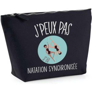 Trousse Noir Natation Synchronisée J'peux Pas | Pochette Toilette Maquillage Idée Sac Cadeau - Neuf
