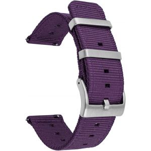 Kal-18mm Bracelets De Remplacement En Nylon Facilement Interchangeables Pour Montre Compatible Avec Fossil Q,Realme Band2; Withings/Nokia Activité Pop, Steel, Steel Hr 36mm - Neuf