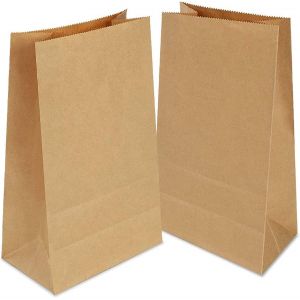 100 Sac Kraft,Sachet Papier Kraft 13x8x24cm¿Pochette Kraft,Sacs De Pique-Nique,Sacs Kraft Alimentairea Pour Sandwich Pop-Corn Semence Bonbons Sucré - Neuf