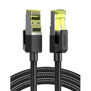 Cat 7 Câble Ethernet Réseau RJ45 10Gbps 600MHz Double Blindage Noyau de Cuivre Nylon Tressé Compatible avec Routeur Switch Modem Décodeur TV Box PS5 PS4 Xbox Console de Jeux PC (10M) - Neuf