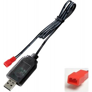 Kal-Usb Chargeur C&acirc;ble Rc Universel Avec Connecteur Jst Plug Pour Nimh/Nicd Batterie (4-6s) 4.8v 6v 7.2v, Compatible Voiture Rc Bateau Drone Avions Rc Et Autres Jouets T&eacute;l&eacute;command&eacute;s (4.8v) - Neuf
