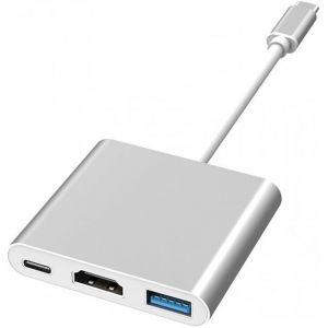 KAL-Adaptateur Multiport Usb C Avec Sortie Hdmi 4K, Usb 3.0 Et Port De Charge Usb C - Compatible Avec Macbook Pro, Google Chromebook Pour Hp Pour Samsung S9+, Convertisseur Num&eacute;rique Portable - Neuf