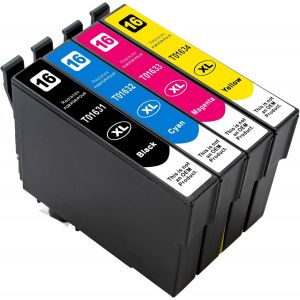 Lot de 4 Cartouches Cartouche d'Encre Cartouche Imprimante Compatibles Epson 16 XL pour Workforce WF-2760DWF 2750DWF 2660DWF 2650DWF 2630WF 2540WF 2530WF 2520NF 2510WF 2010W - Neuf