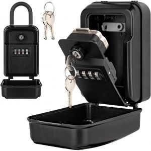 CHECARZHN--NO1-Boîte À Clés Sécurisée Extérieure Suspendue Étanche Boîte À Clef De Stockage Avec Code À 4 Chiffres Pour Maison, Bureau, École, Noir - Neuf