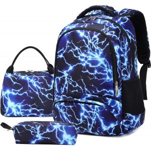 Sac à Dos Garçons pour L'école,Cartable Scolaire Garçon Ensemble Sac à Dos Légers pour des Garçons Adolescentes,Sac à Dos de Jour Décontracté pour l'université,Travail,Voyage - Neuf