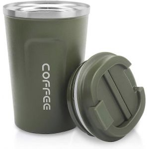 Gobelet En Acier Inoxydable De 12 Oz - Tasse De Voyage À Café Isolée Sous Vide Anti-Éclaboussures Avec Couvercle - Tasse À Café - Neuf