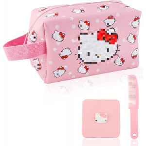 MAA-Dessin Animé Trousse de Maquillage, Kitty Trousse de Toilette, Sac de Maquillage de Voyage, Mignonne Trousse de Maquillage, Trousse de Toilette de Voyage, Imperméable Trousse Toilette Enfant - Neuf