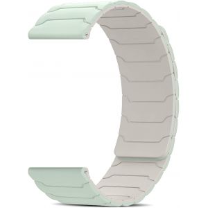 Bracelet Silicone 22mm/20mm/18mm, Bracelets Magnétique, Doux, Confortable, Bracelet Sport, Dégagement Rapide, Bracelet De Montre [22 Mm Vert Clair/Beige] - Neuf