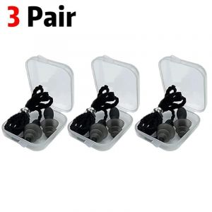 Euty-Bouchons D'oreilles En Silicone Antibruit,1 &Agrave; 10 Paires,Bouchons D'oreille R&eacute;utilisables Avec Corde,Bouchons D'oreille En Caoutchouc &Eacute;tanches Pour Natation,Livr&eacute;s Avec Bo&icirc;te-3 Pair Black - Neuf