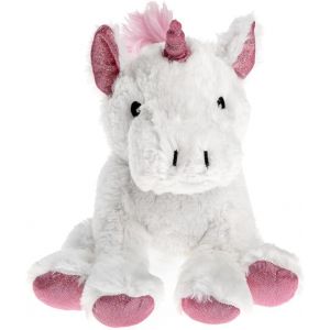 Jgd-Pelucho - Bouillotte Peluche Licorne Blanche - Bien-&Ecirc;tre, Chaleur Et Douceur - Micro-Ondable - Grains De Bl&eacute; Et Fleurs De Lavande - Fabriqu&eacute;e En France - Neuf