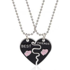 2 Pi&egrave;ces Collier D'amiti&eacute; Collier Bff Pour 2 Fille Meilleurs Collier D'amiti&eacute; Pour 2 Fille Amiti&eacute;(Noir) - Neuf