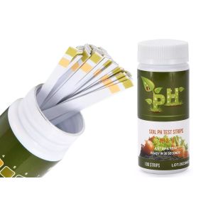 Kit de bandelettes de test de pH du sol pour jardins, pelouses et potagers - 100 bandelettes, pH 3,0-9,0 - Neuf