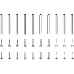 KAL-9X1Mm Inox Acier Tube Friction Goupilles Montre Sangle Pression Barres Goupille Avec Rivet Se Termine Bande Fermoir Boucle 10 Pcs - Neuf