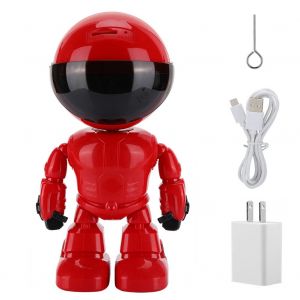 Camera de surveillance robot sans fil 1080p, suivi automatique, stockage cloud, US 100-240 V, rouge - Neuf