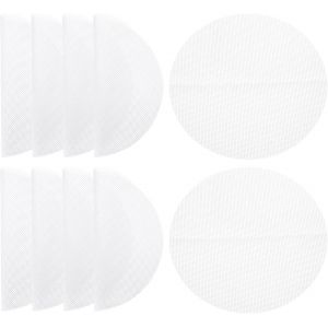 AYUHR-10 pcs 7,5 pouce Antiadhésif Silicone Cuiseur Vapeur Doublures Maille Tapis, Réutilisable Rond Cuiseur Vapeur Maille Pâtisserie Dumplings Coussinet Tapis, Blanc - Neuf
