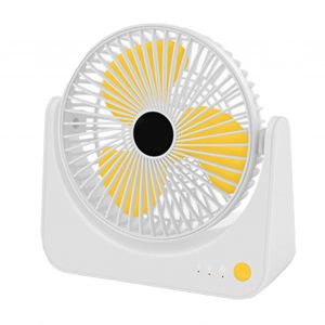 HJLIAN Petit ventilateur de bureau USB silencieux, portable, rechargeable, pour la maison, les etudiants, les dortoirs, les bureaux, blanc - Neuf