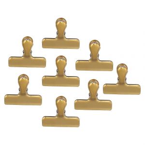 Pinces de sac de chips,paquet de 8 grandes pinces de sac &eacute;tanches &agrave; l'air en acier inoxydable dor&eacute; parfait pour la cuisine et le bureau ( - Neuf