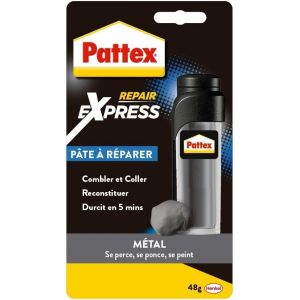 P&acirc;te &agrave; r&eacute;parer M&eacute;tal (tube de 48 g) - P&acirc;te epoxy bi-composante avec particules de m&eacute;tal - Colle &agrave; base de r&eacute;sine &eacute;poxy pour coller et r&eacute;parer les m&eacute;taux - Neuf