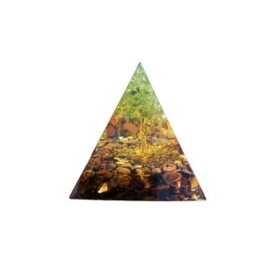 Pyramide d'orgonite verte pour la gu&eacute;rison &eacute;nerg&eacute;tique et l'&eacute;quilibre des chakras, 5 cm, r&eacute;sine et acrylique, pierre d'&eacute;nergie positive - Neuf