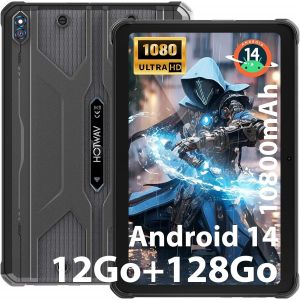 CHECARZHN--NO1-R8 Tablette Incassable, 12Gb + 128Gb/Tf 1Tb Tablette Tactile, 10800Mah Battery, Écran 10.1"" Hd+, Android 14 Tablette, 13Mp+5Mp/Octa-Core/Dual Sim 4G/Wlan 5G/Ip68&Ip69K/Face Id/Gps/Otg Noir - Neuf