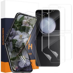 Kal-2+2 Pièces Verre Trempé Pour Samsung Galaxy Z Flip 5 5g, Vitre Protection En Tpu Flexible, Anti-Huile, Sans Bulles, Haute Sensibilité, Transparent Hd Z Flip 5 Protection Écran - Neuf