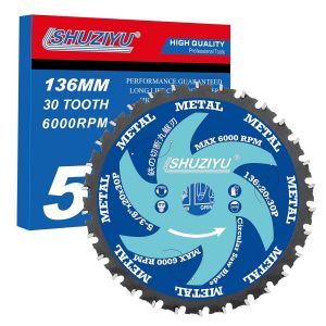 136mm 30T, Trait De Scie Super Fin 1.5mm, Lame De Scie Circulaire, Trou De 20mm Avec Rondelle De 15.88-10mm, Métal, Barre De Fer En Acier, Tôle - Neuf