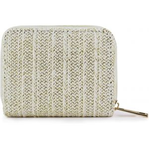 CAUC-Petit Porte Monnaie Femme, Paille Portemonnaiepour Petit Portefeuille Femme, Compact Porte Feuille FemmeFormat avec Fermetures &eacute;clair pour Les achats, Rencontres, Voyage - Neuf