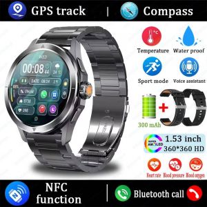 2025 Nouveau S4 Ultra Sports De Plein Air Montre Intelligente Hommes Amoled Écran Nfc Gps Boussole Fréquence Cardiaque Étanche Bluetooth Appel Smartwatch.Black Steel.S4 Ultra - Neuf