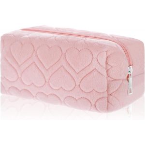 Trousse De Maquillage Gonflée Pour Femme - Trousse De Toilette À Fermeture Éclair - Sac À Main De Voyage Mignon - Organiseur De Voyage - Sac À Main De Voyage Pour Soins De La Peau - Sac À Main - Neuf