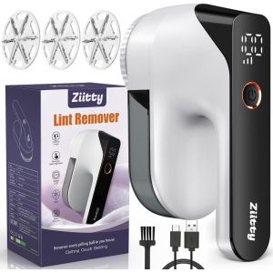 JGD-Rasoir Anti-Bouloche &Eacute;lectrique, avec 6 Lames en Acier Inoxydable Pr&eacute;cises, Id&eacute;al pour V&ecirc;tements, Canap&eacute;s, Couvertures, Rideaux - Kit Complet avec C&acirc;ble de Charge Type-C et Brosse de Nettoyage - Neuf