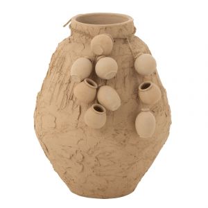 Vase d&eacute;coratif textur&eacute; en papier m&acirc;ch&eacute; - Neuf