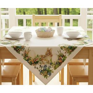 Ulteronixshop-Kamaca - Nappe De P&acirc;ques Nostalgique De Qualit&eacute; Sup&eacute;rieure - Avec Un Superbe Motif De P&acirc;ques - Attire Tous Les Regards Au Printemps Et &Agrave; P&acirc;ques (Nappe - 85 X 85 Cm) - Neuf