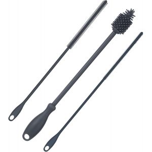 3 Nettoyeurs Paille et Brosse Bouteilles, Nettoyant Bouteilles Longue Brosse &agrave; Paille Suspendue en Silicone sans BPA Accessoires Lavage Bouteilles s pour Bocaux, Gobelets (Gris) - Neuf