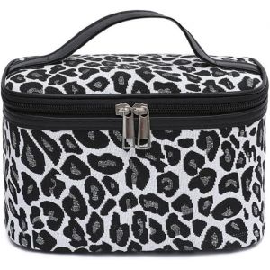 Greatrise Trousse De Toilette Blanche Et Noire Pour Femme - Étanche - Trousse De Maquillage - Motif Léopard - Organiseur Portable Avec Poignée, Motif Léopard #1 - Neuf