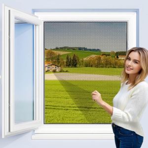 Moustiquaire pour fenêtre, moustiquaire et fenêtre, moustiquaire découpable 130 x 150 cm (noir) - Neuf