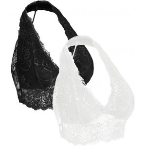 Kgabery-Soutien-Gorge Brassiere Femme Sans Armature Bralette Avec Rembourré Amovible Bustier En Dentelle Top Hauts Élégant Lingerie Soutien Gorge Dos Nu 2 Pièces - Neuf