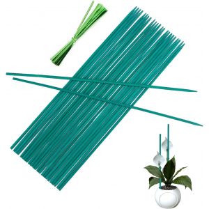 LETNERNY-25 Pièce Tuteurs Pour Plantes 38 Cm, Tuteurs En Bois Bâtons Support Piquets De Jardin Avec 50 Attaches Torsadées, Support Tuteurs Pour Plantes Pour Jardin Ou Maison - Neuf