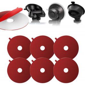6 Pcs Car Dash Cam Suction Cup Adhesive Dots 56mm Round Clear Car Windscreen Mount Secure Mount with Center Hole - Neuf