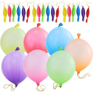 CAUC-Lot de 35 ballons perfor&eacute;s avec bande &eacute;lastique et 2 noeuds, color&eacute;s, robustes, perfor&eacute;s, en latex, haute &eacute;lasticit&eacute;, pour mariage - Neuf