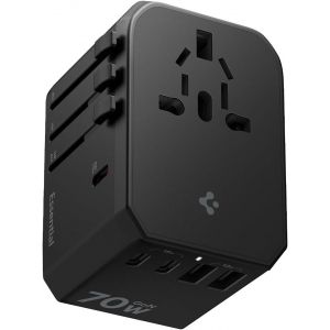 JGD-ArcStation Adaptateur de Voyage Universel 70W, [5-Ports & PD] Adaptateur Prise Universelle 3 USB C et 2 USB A, Accessoire Voyage International pour Anglaise/EU/USA/Australie/Japon - Noir - Neuf