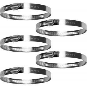 Kalanka-Lot De 5 Colliers De Serrage 91-114 Mm, Clip De Tuyau R&eacute;glables, Vis Sans Fin R&eacute;glable Pour Fixer Souples Durites - Neuf