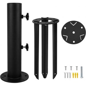 Ulteronixshop-Base De Support De Parasol Enterr&eacute;, Piquet De Sol Amovible, Support De Parasol Enterr&eacute; Avec 3 Piquets, Pi&egrave;ces De Support De Parasol Pour Terrasse, Pelouse, Plage, Table - Neuf