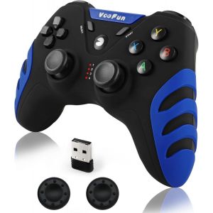 Manette Pc, Manette Ps3 Gamepad Pc Avec Hall Joystick (Anti Drift), Double Vibration, 2,4g Sans Fil Manette Gamer Pour Windows 11/7/8/10, Ps3, Steam, Raspberry Pi, Android Smart Tv, Tv Box - Neuf