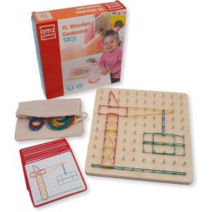 ChenQuanSarl-G&eacute;oboard En Bois Xl, Jouet &Eacute;ducatif Montessori G&eacute;om&eacute;trie, Favor La Cr&eacute;ativit&eacute; Et La Motricit&eacute; Fine, Jouets &Agrave; Partir De 3 Ans, Antid&eacute;rapant - Neuf