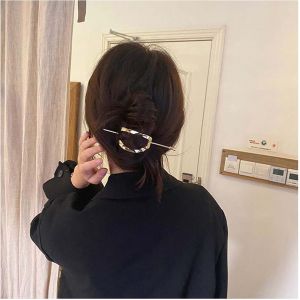 Barrette &Agrave; Cheveux En M&eacute;tal Argent&eacute; G&eacute;om&eacute;trique - Support &Agrave; Cheveux Vintage - Pince &Agrave; Chignon En Alliage - Accessoires D&eacute;coratifs Pour Cheveux Pour Femmes Et Filles - Dor&eacute;, Argent&eacute; - Neuf