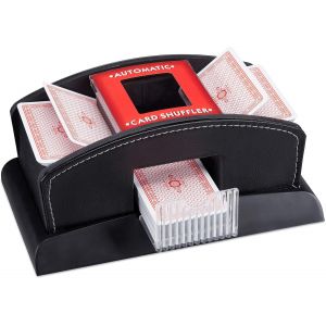 Kalanka-, Mixeur De Cartes Électrique Noir, Cuir, 2 Jeux De Cartes, Mixeur Pour Mélanger Des Cartes, Mélangeur De Cartes, Standard, Pour Cartes À Jouer Standard D'une Taille De 6,3 × 9,2 Cm - Neuf