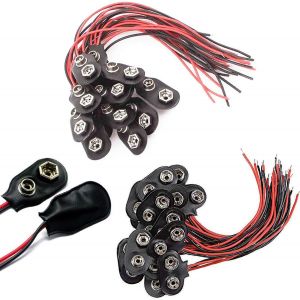 KALANKA-30pcs Type T + I Connecteurs Pile 9V Cuir AVCE Fil 15cm pour Bande LED Lumières de Jouets Outil d'éclairage Télécommande Petits Produits Electroniques - Neuf