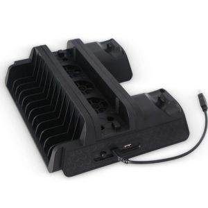 Base De Refroidissement Pour Ps4 Slim/Pro Avec Chargeur Et Ventilateur Pour Deux Manettes - Neuf
