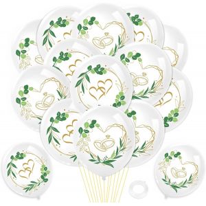 CAUC-20 Pi&egrave;ces Ballon Mariage Decoration, Ballon Blanc en Latex Gonflable Balon Aniverser Decoration Mariage Champetre Just Married Decoration Voiture Mariage Champetre - Neuf