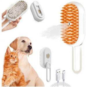 Jgd-Peigne 3 En 1 Pour Chats Et Chiens &iquest; Brosse &Agrave; Vapeur Et &Agrave; Eau Avec Massage &Eacute;lectrique De Toilettage - Neuf